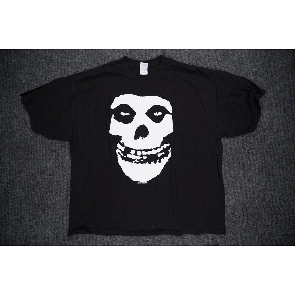 Vintage Misfits Crimson Ghost Skull Shirt Large Black Faded 90s 2001 Punk Sz XL
